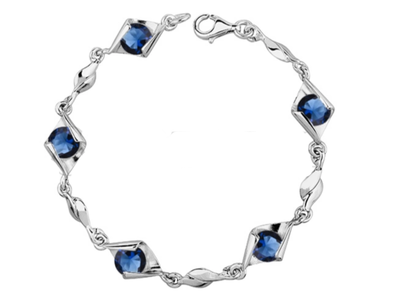 Luxory collection - Zirconia köves ezüst karkötő Sapphire
